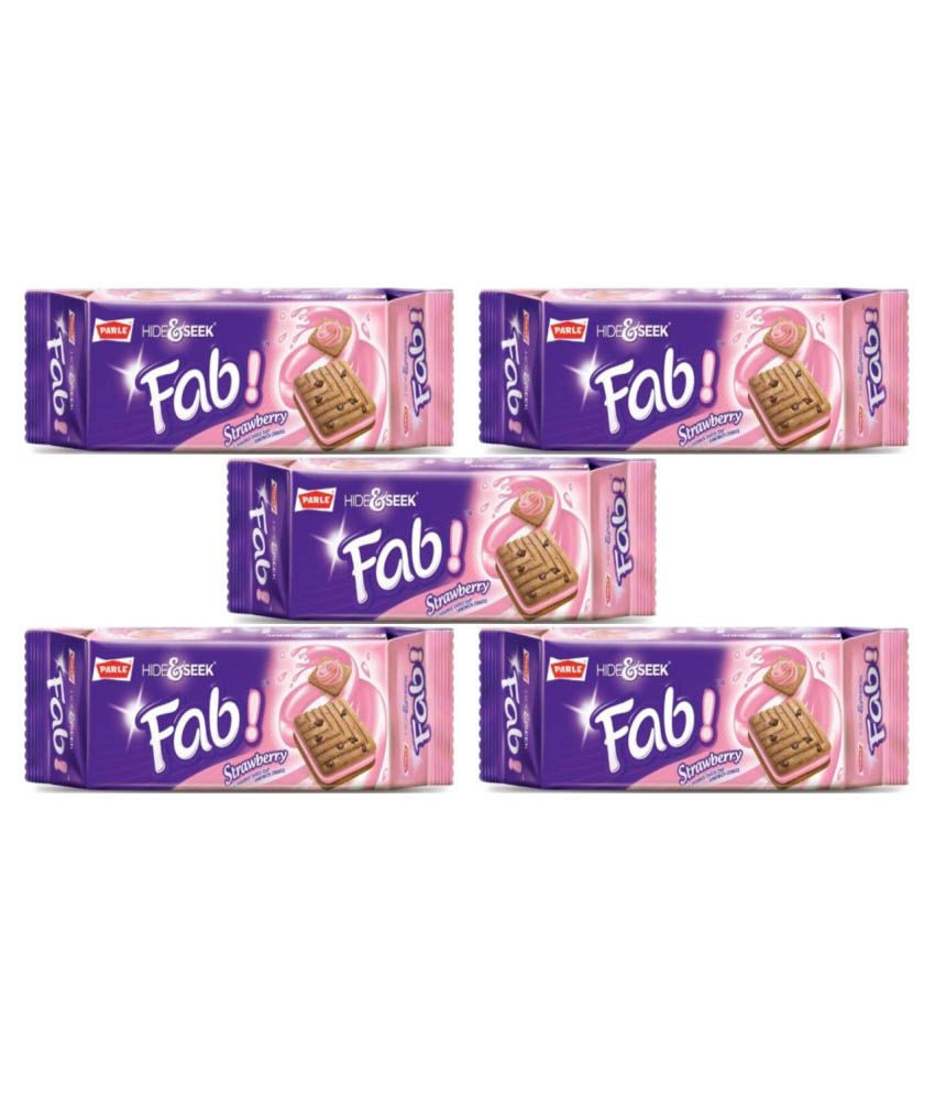 Parle Hide And Seek Fab Strawberry Cream 100 G Free G Extra Pack Of 5 Buy Parle Hide And Seek Fab Strawberry Cream 100 G Free G Extra Pack Of