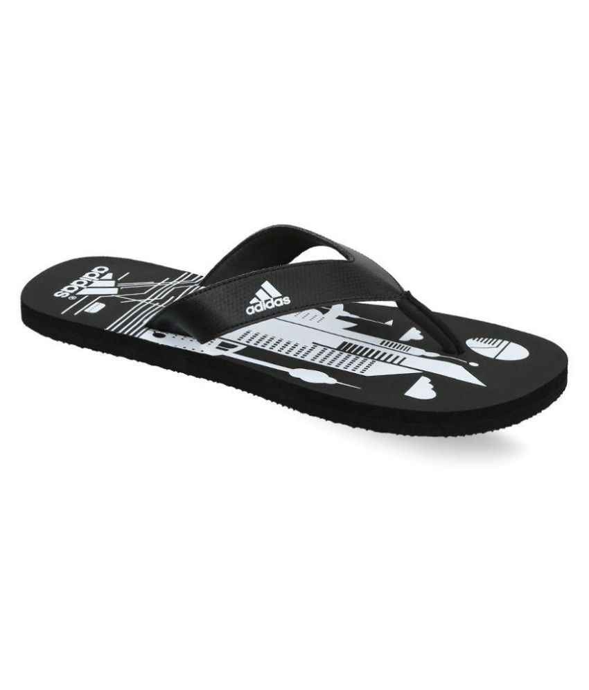 all black adidas flip flops