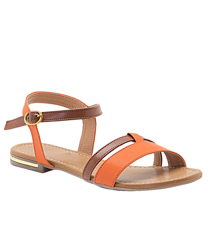 flat orange sandals uk