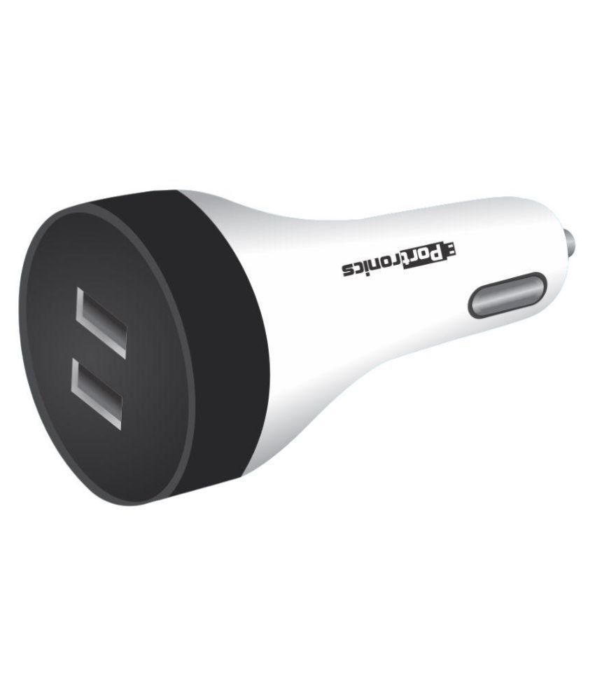 Portronics Car Power 2.4A Dual USB Port Charger (POR345Black