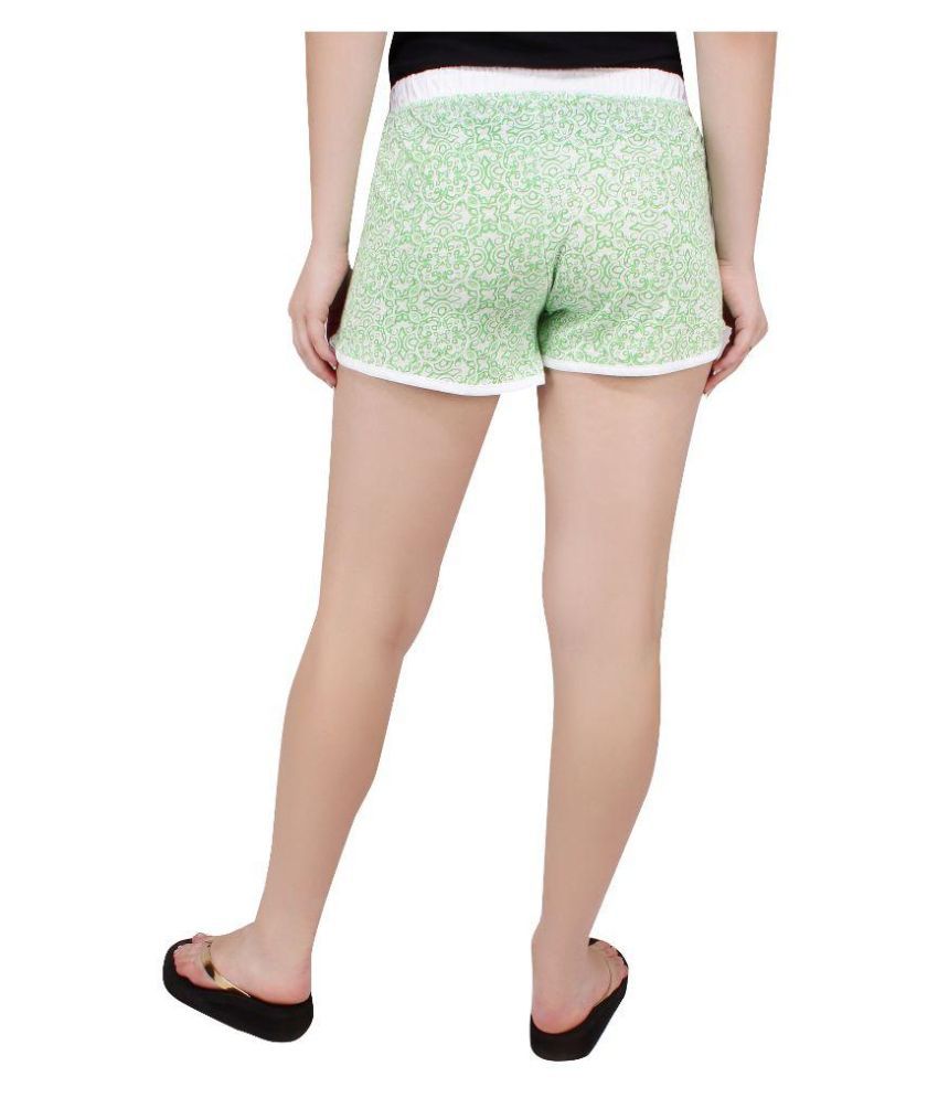 Buy Curllie Green Cotton Shorts Online at Best Prices in India - Snapdeal