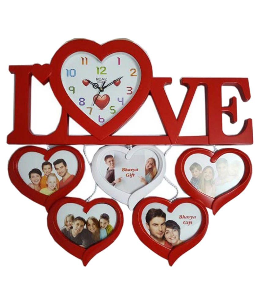 Unic Photo Frame Love Wall Clock Red And White Buy Unic Photo Frame Love Wall Clock Red And White At Best Price In India On Snapdeal