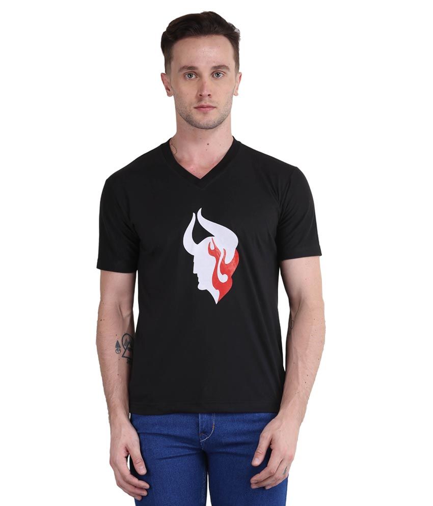     			British Terminal Black V-Neck T Shirt