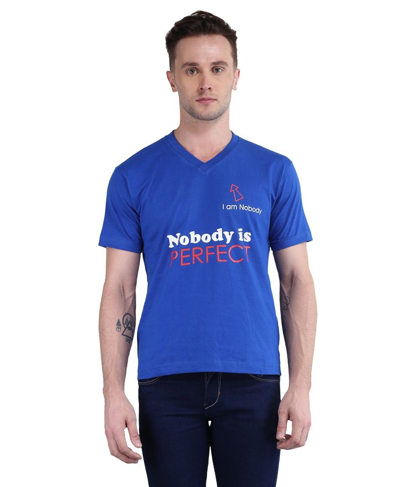     			British Terminal Blue V-Neck T Shirt