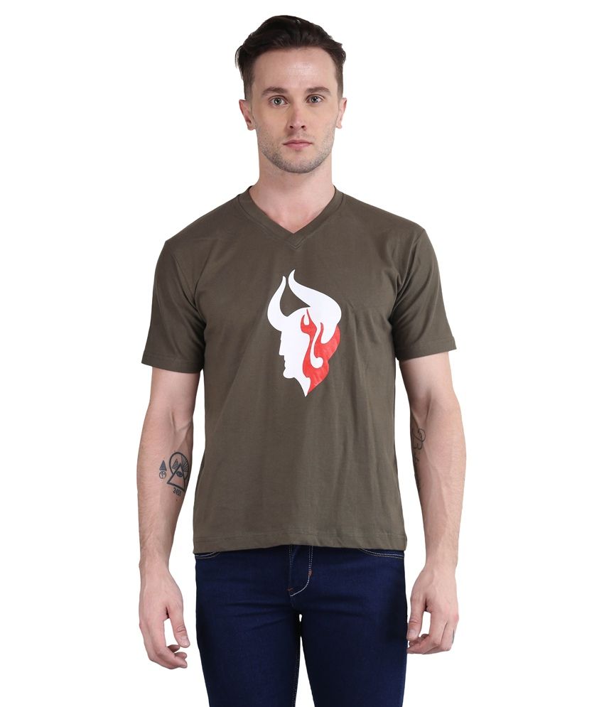     			British Terminal Khaki V-Neck T Shirt