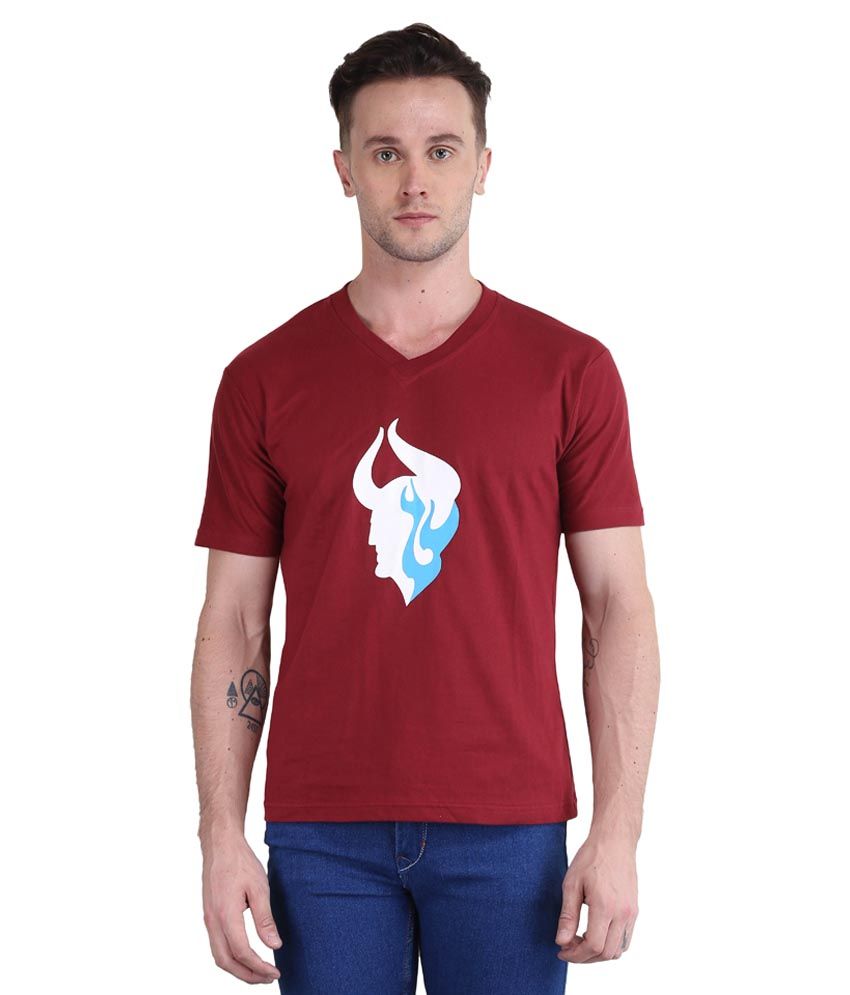     			British Terminal Maroon V-Neck T Shirt