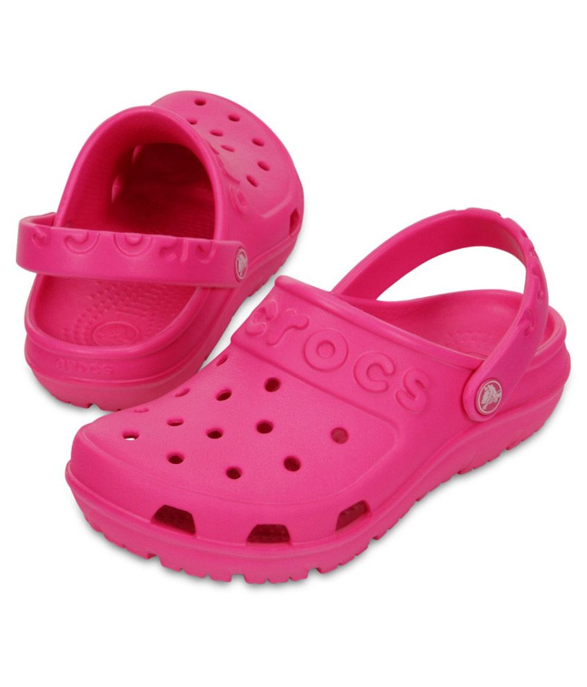 black and pink crocs