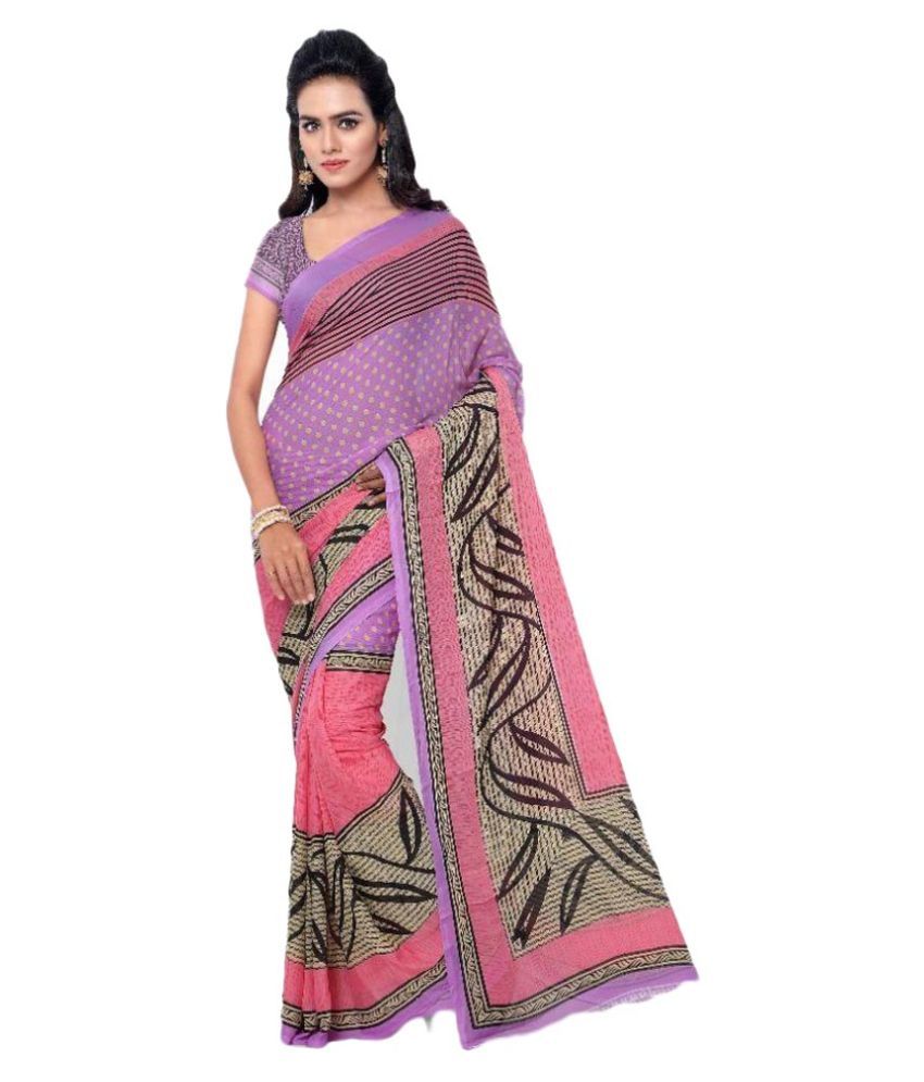 purple chiffon saree