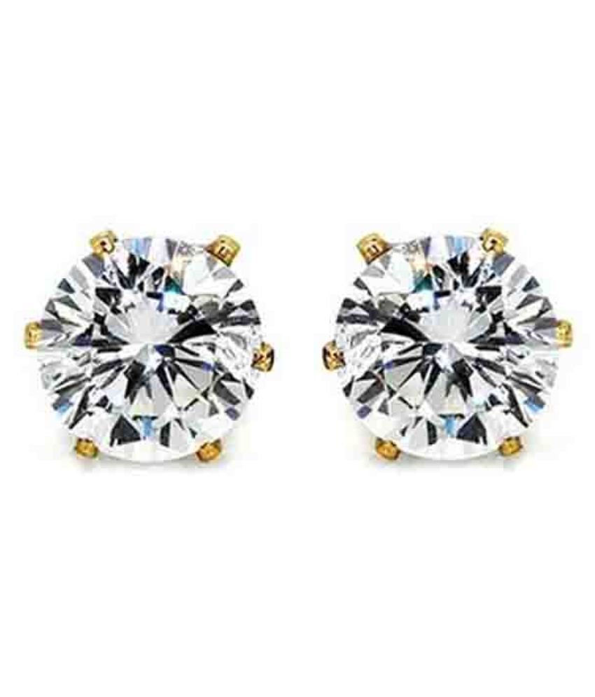     			Zeneme Alloy Gold Plating Cubiz Zirconia Studded Gold Coloured Earrings