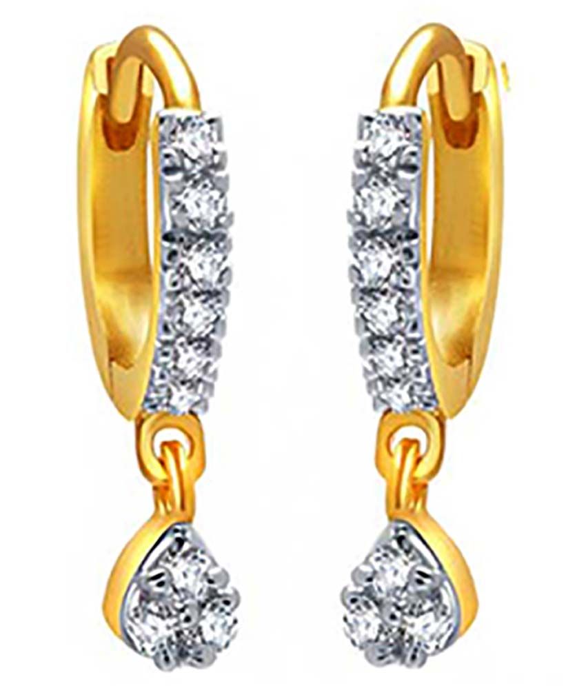     			Zeneme Alloy Gold Plating Cubiz Zirconia Studded Gold Coloured Earrings