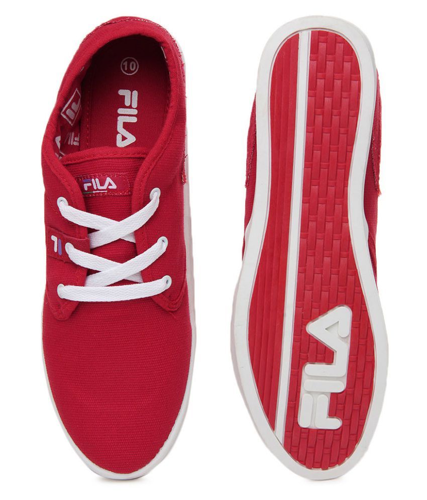 mens red fila shoes