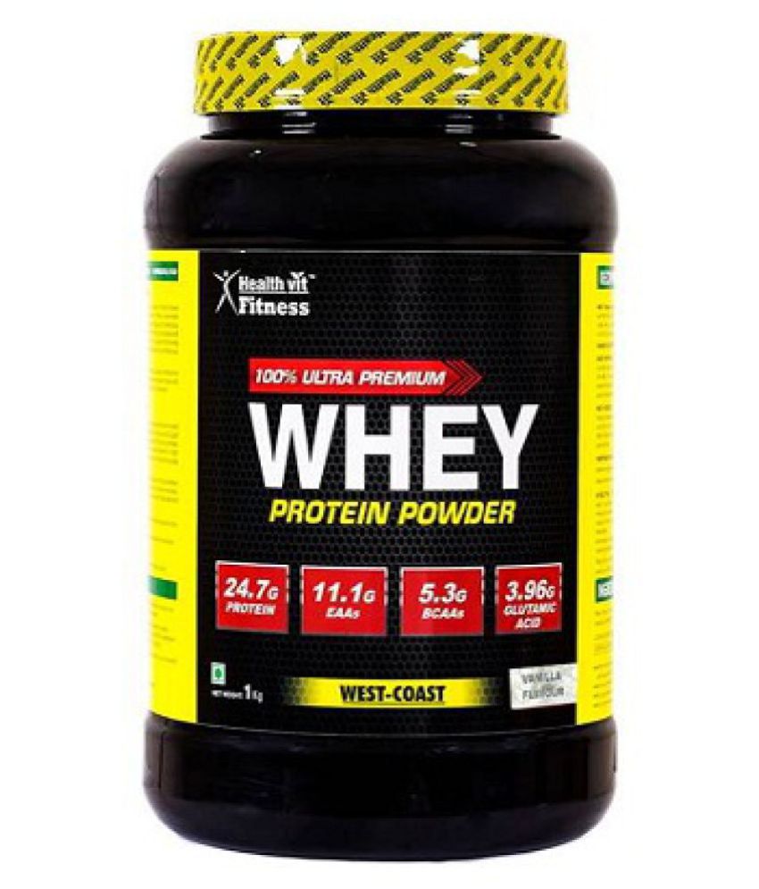 Healthvit Fitness 100% Ultra Premium Whey Protein - 1kg/2.2lbs (Vanilla Flavour)