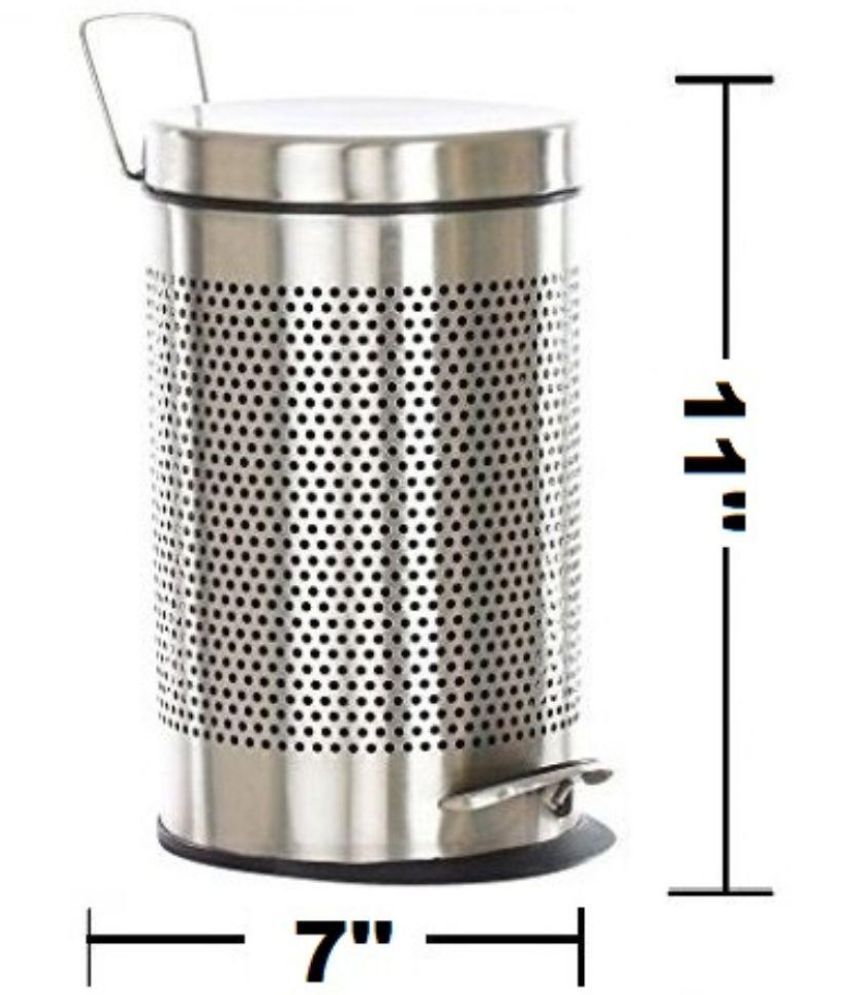 Parasnath Stainless Steel Round Perforated Pedal Dustbin-5 liter: Buy ...