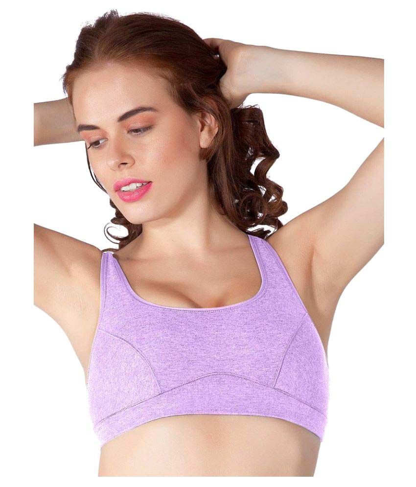 Liberti World Purple Cotton Lycra T-Shirt/ Seamless Bra