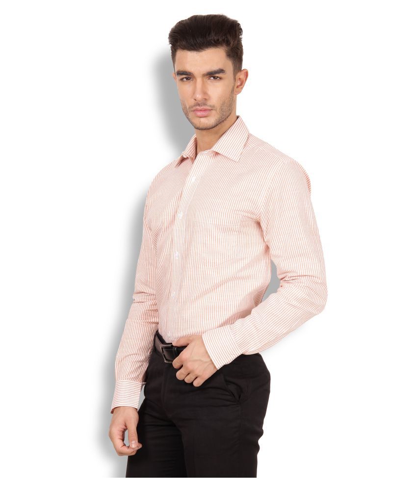 peach colour formal shirt