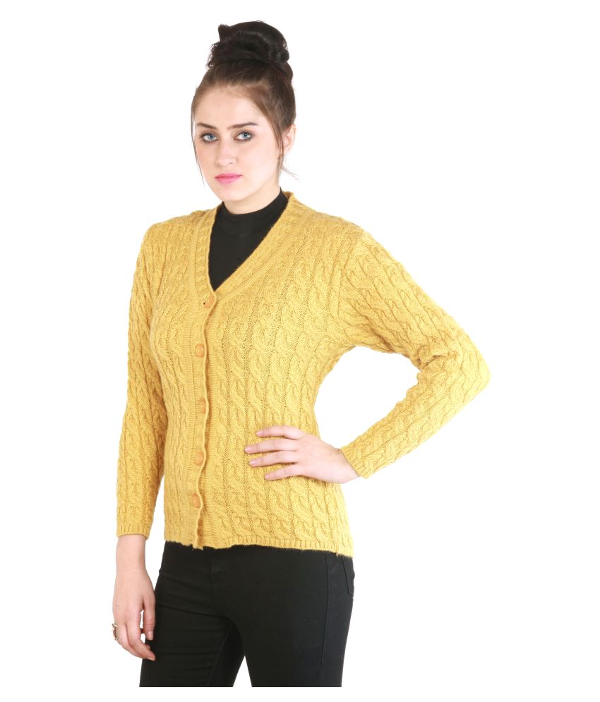 Buy Rebecca Yellow Woollen Buttoned Cardigans Online at Best Prices in ...