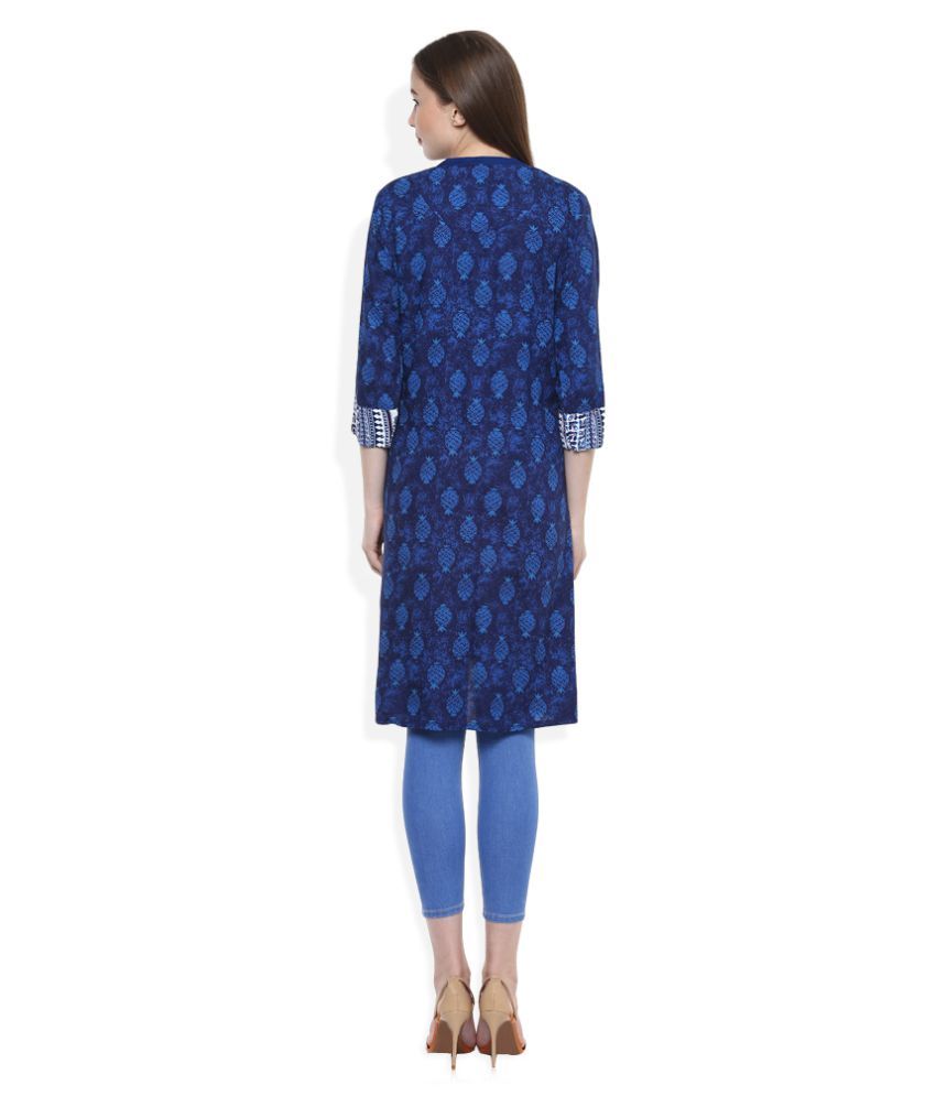 Akkriti by Pantaloons Blue Rayon Tunics Buy Akkriti by Pantaloons