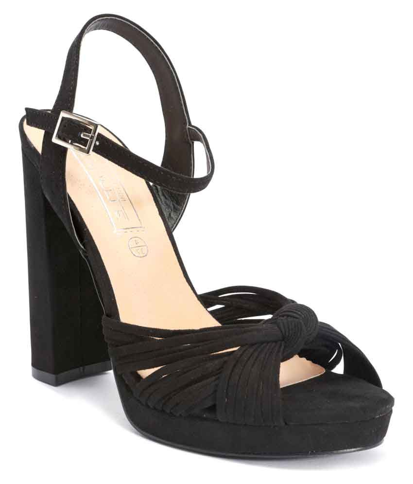 Truffle Collection Black Block Heels 