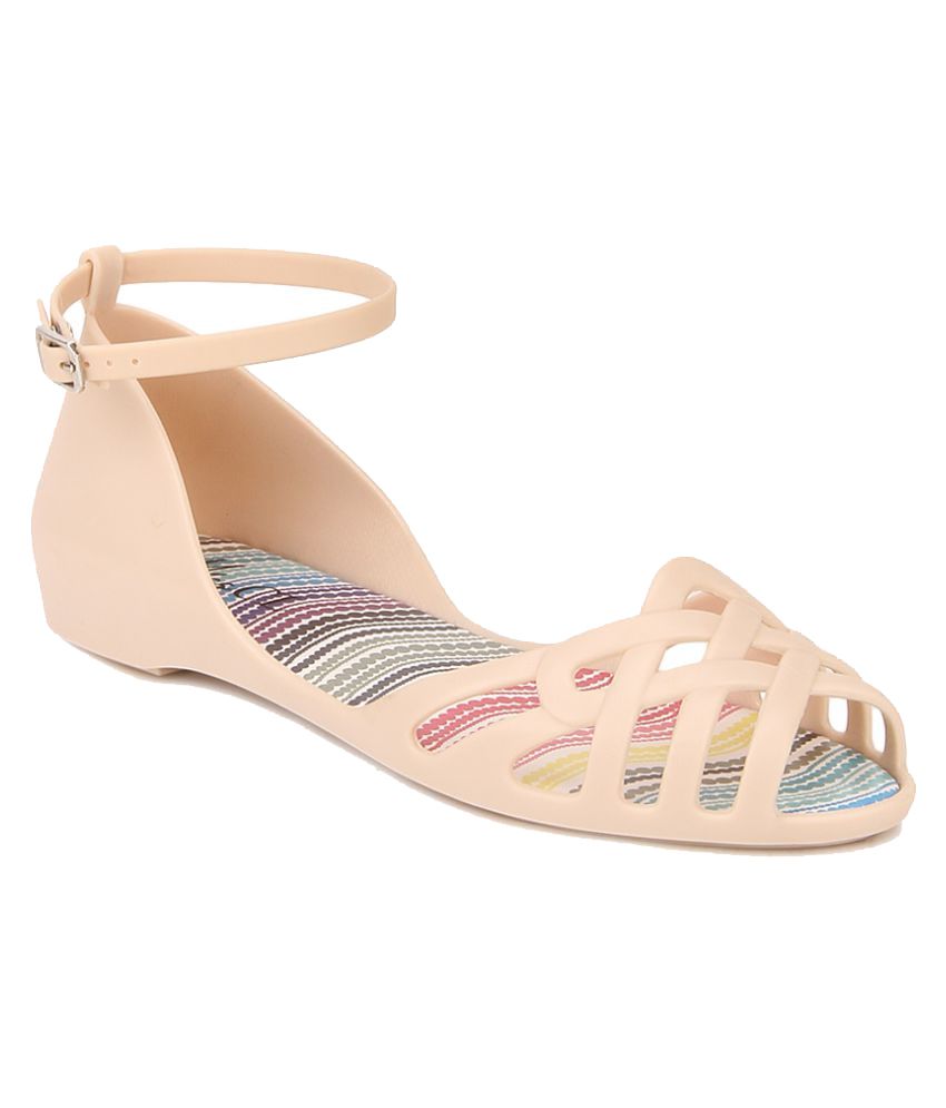 shiny beige flats
