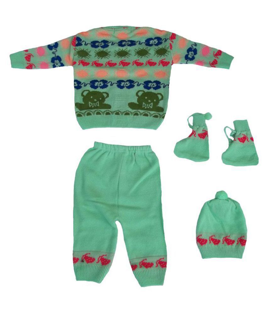     			Japroz Green Woolen Baby Gift Set