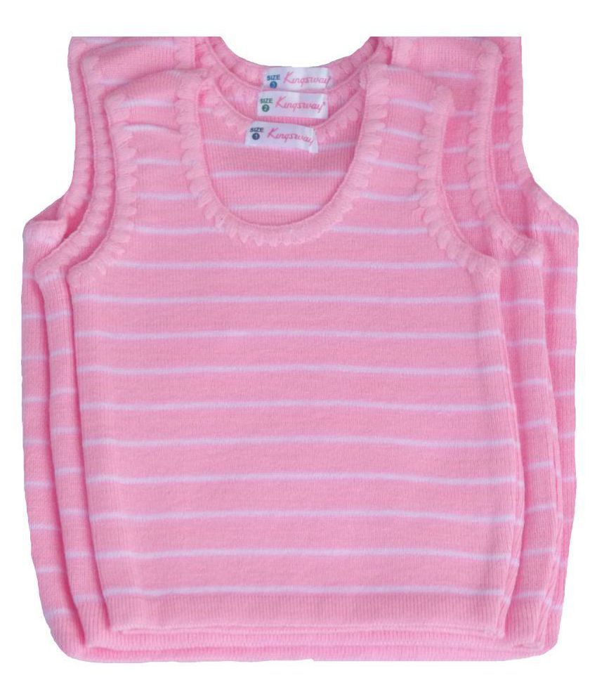     			Japroz Pink Woollen Vest - Pack of 3