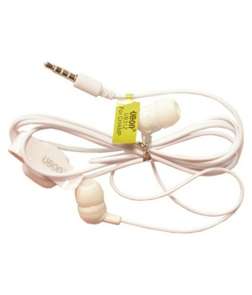 ubon white earphones