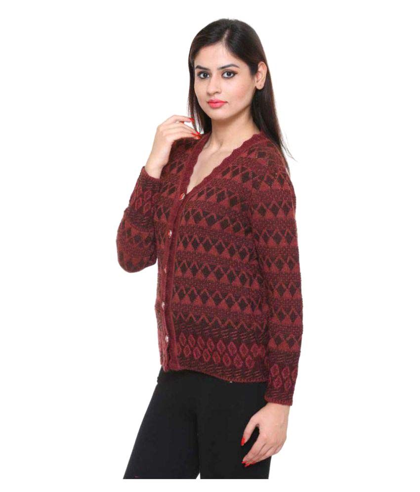 Buy American Eye Red Acrylic Buttoned Cardigans Online at Best Prices ...