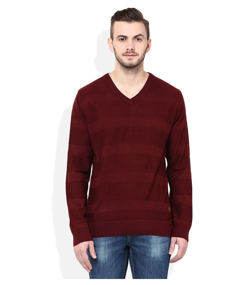 sweater polos maroon