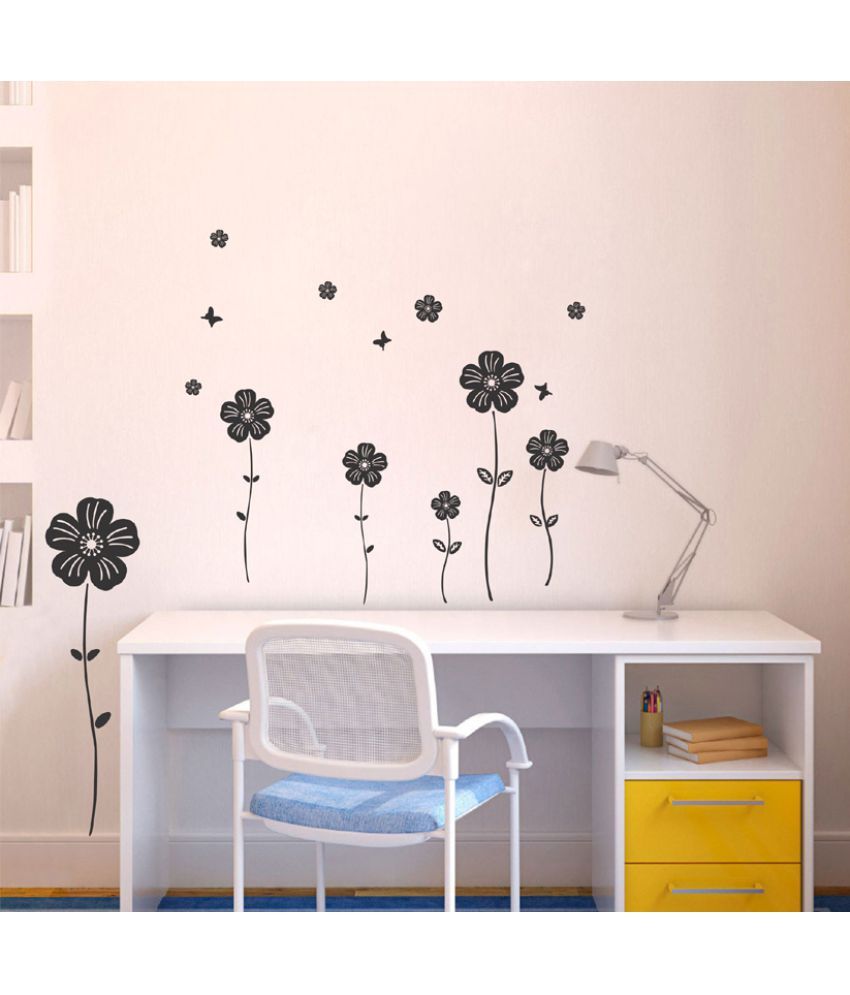     			Decor Villa Flowers with Leaves Vinyl Wall Stickers