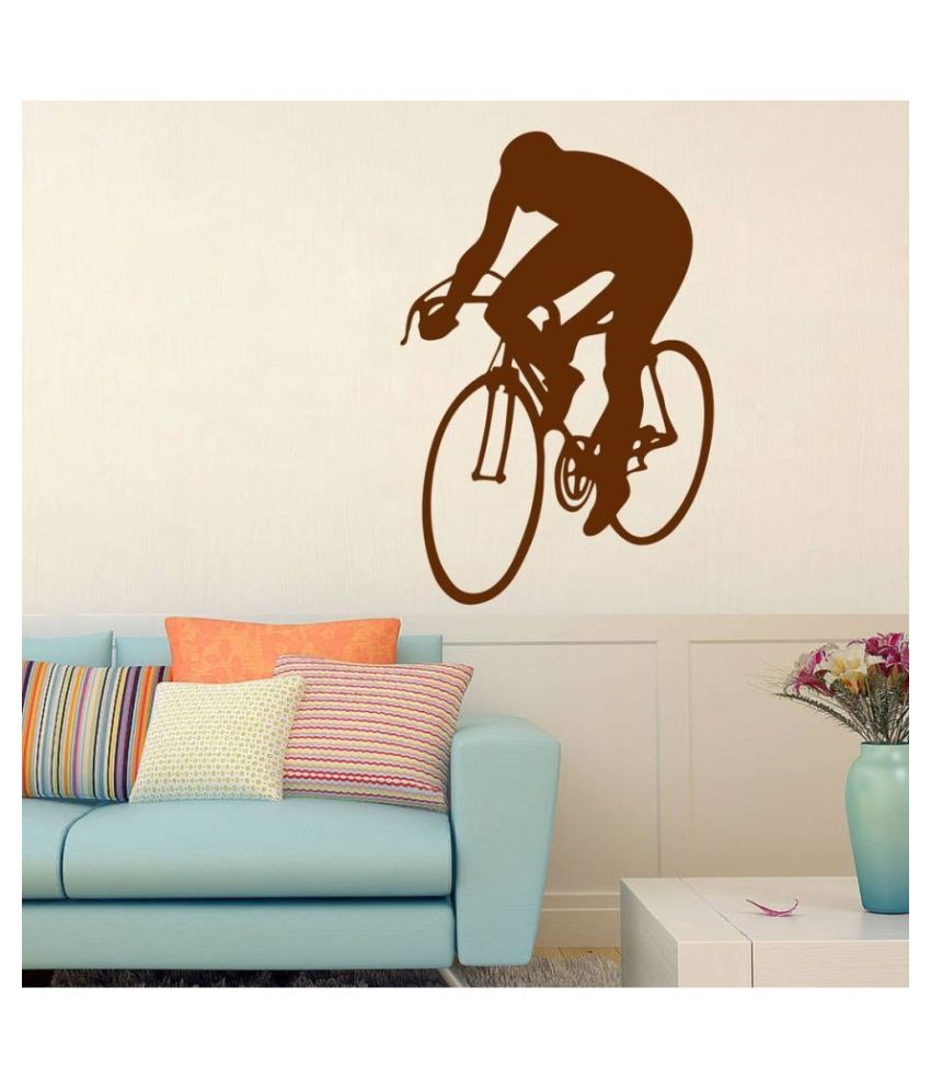     			Decor Villa Cycle With Man Vinyl Wall Stickers