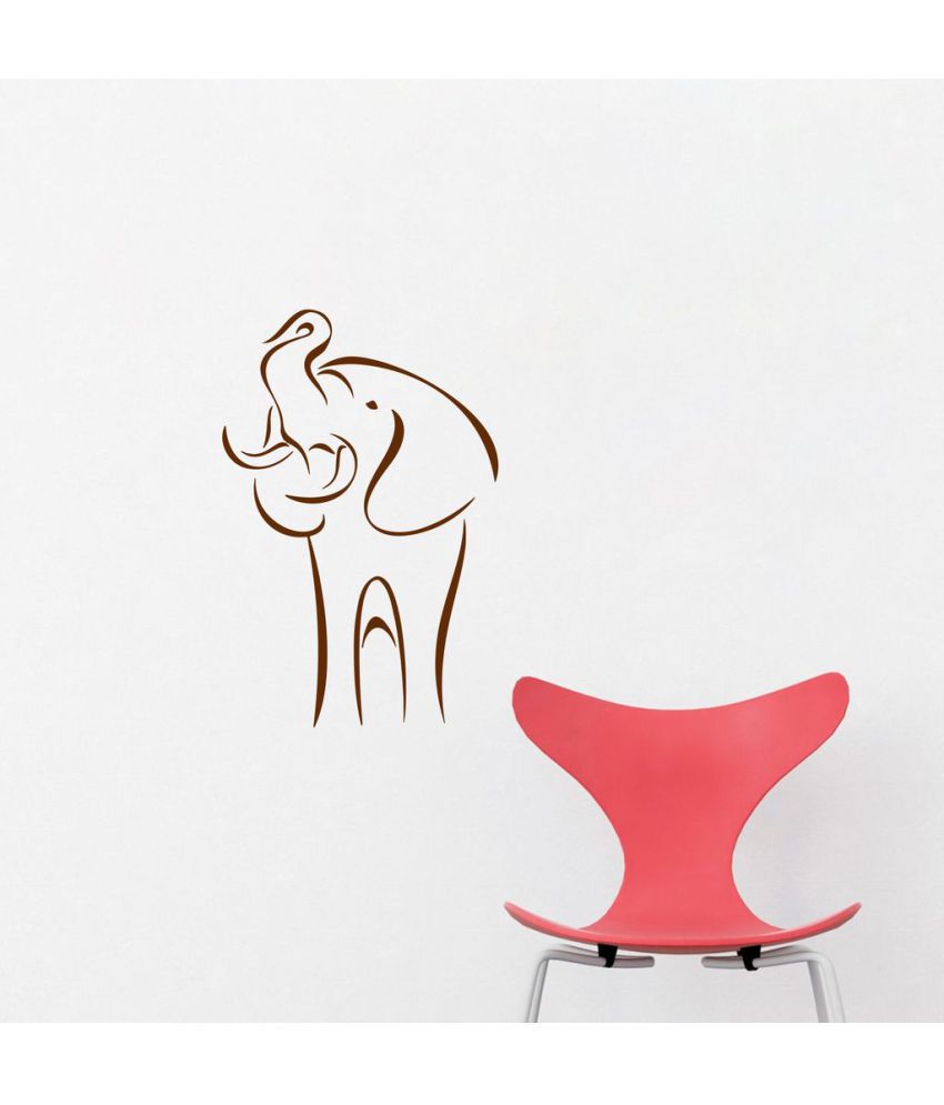     			Decor Villa Elephant Line Art Vinyl Wall Stickers