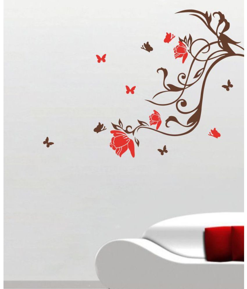     			Decor Villa Flowers With Branches Vinyl Wall Stickers