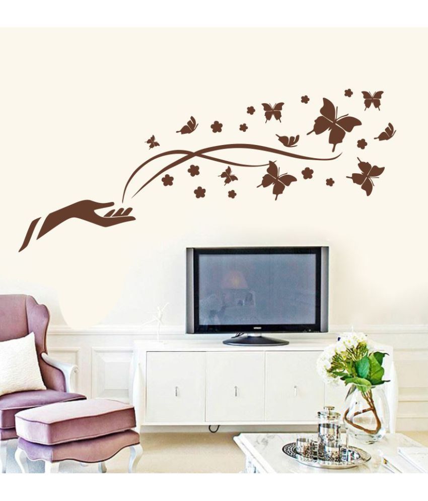     			Decor Villa Hand With Buttersfly Vinyl Wall Stickers