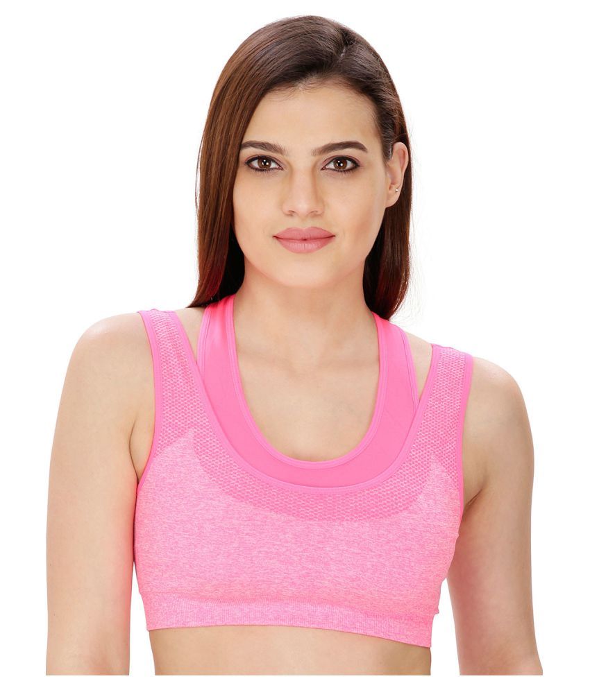 Buy Dealseven Fashion Pink Cotton Lycra Sports Bras Online at Best