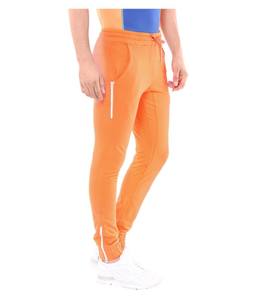 orange joggers for women