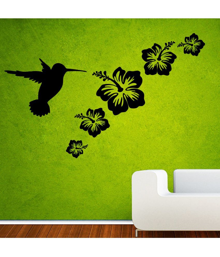     			Decor Villa Bird with Flower Vinyl Wall Stickers