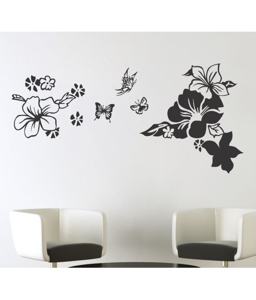     			Decor Villa Butterfly and Flower Vinyl Wall Stickers