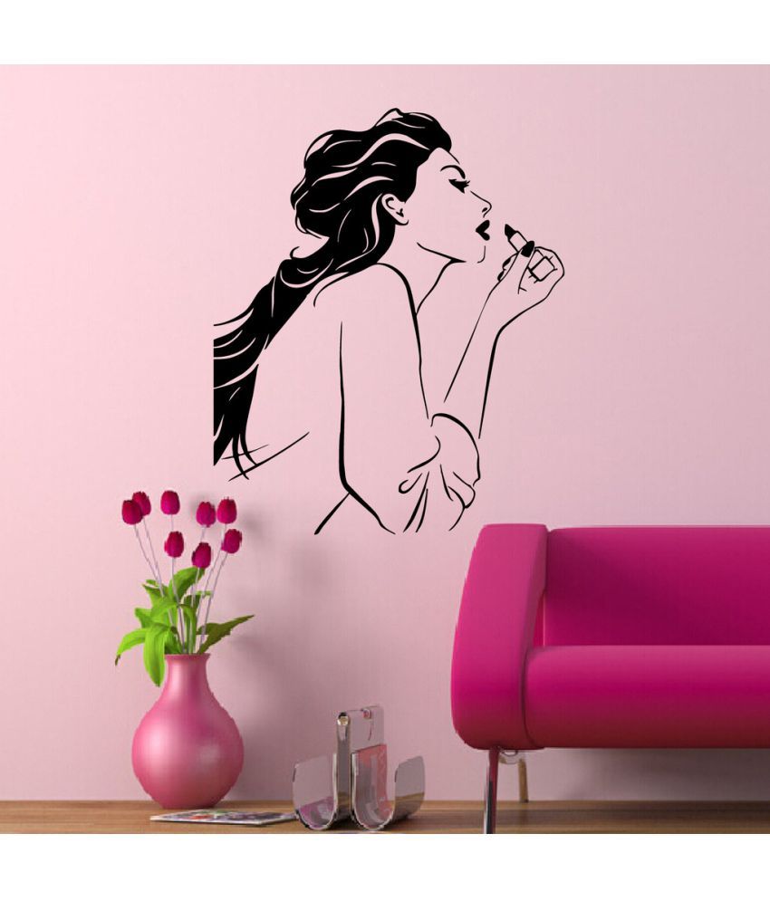     			Decor Villa Girl with lipsitk Vinyl Wall Stickers