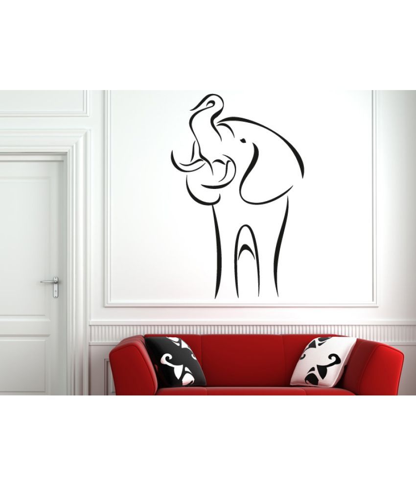     			Decor Villa Elephant line art Vinyl Wall Stickers