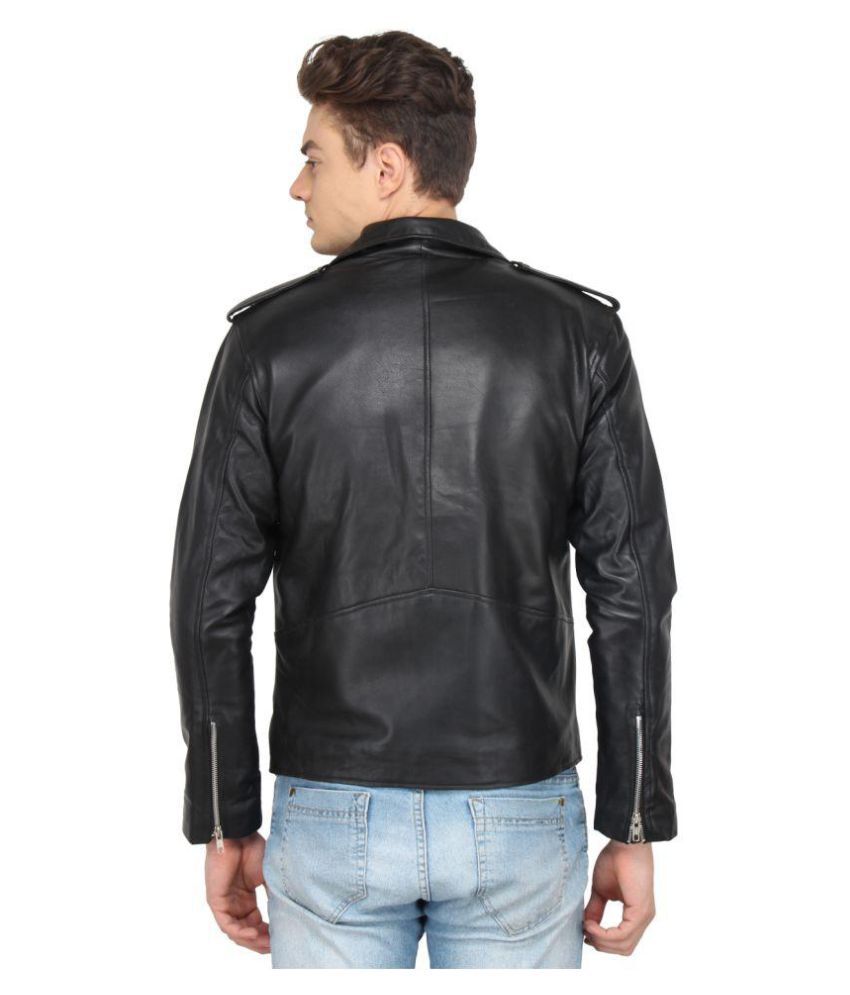 Leather Zone Black Leather Jacket - Buy Leather Zone Black Leather ...