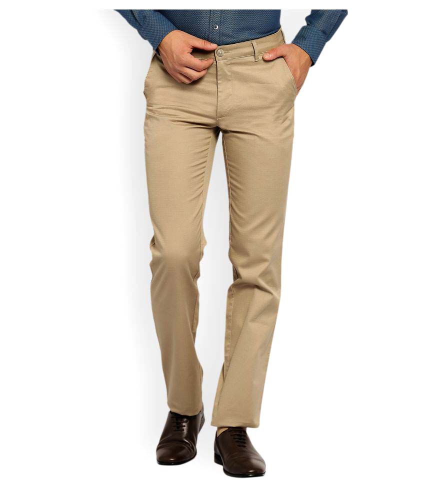 Colorplus Beige Regular Flat Trouser - Buy Colorplus Beige Regular Flat ...