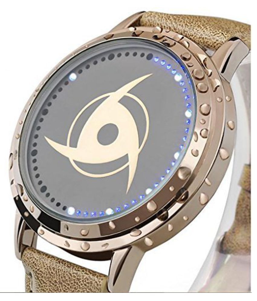 Naruto Anime Watch Cool LED Watch Golden Round Wrist Alloy Watch - Buy