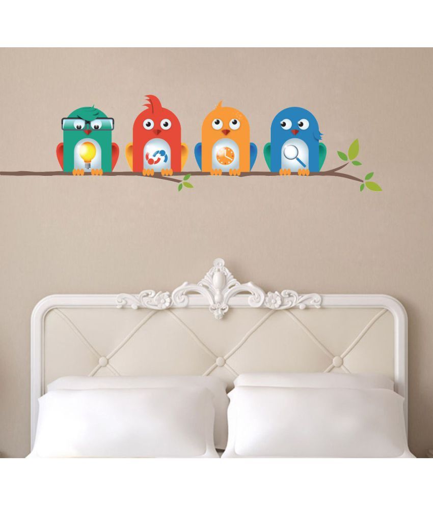     			Decor Villa Four Owls Vinyl Wall Stickers