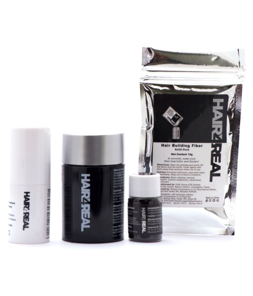Hair4real Pack Of 4 Black Hair Thickening Fibers 5g 12g 12g