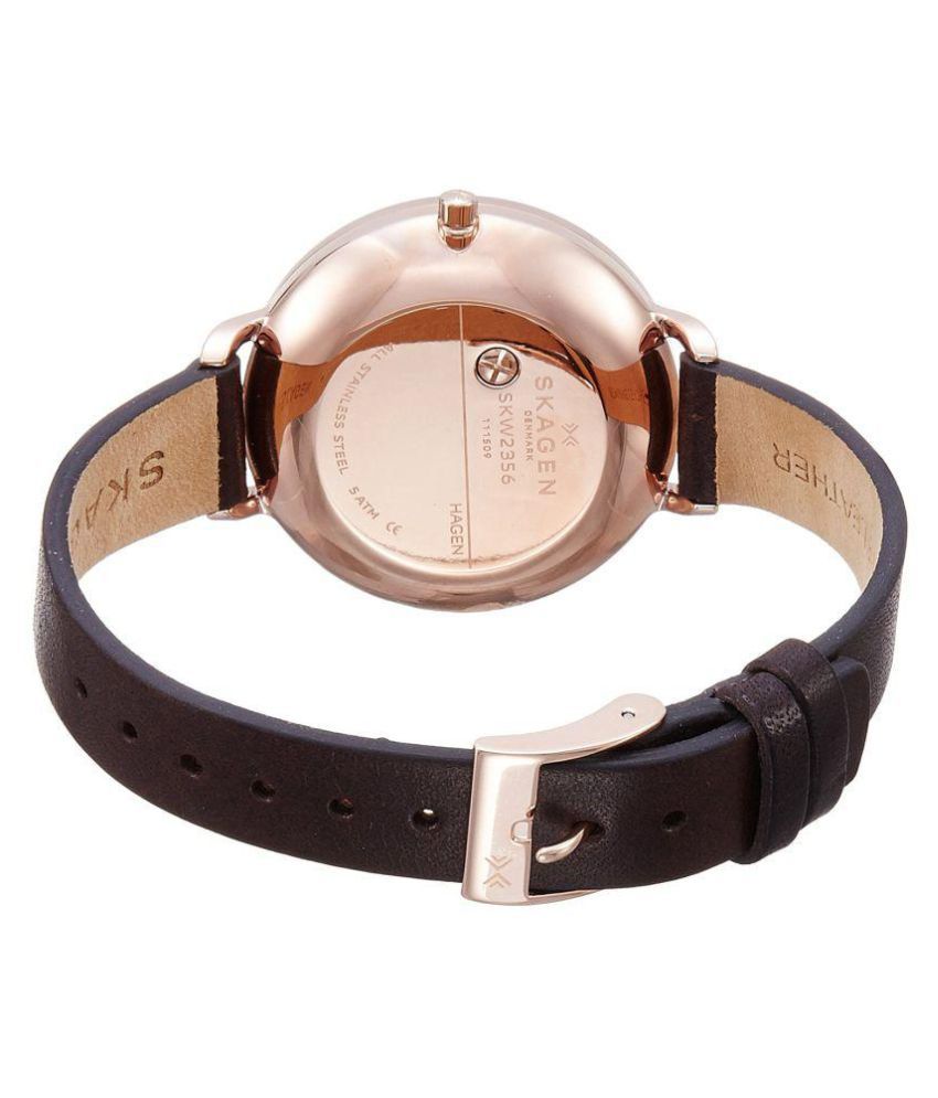 Skagen SKW2356 Brown Leather Analog Women's Watch Price in India: Buy ...