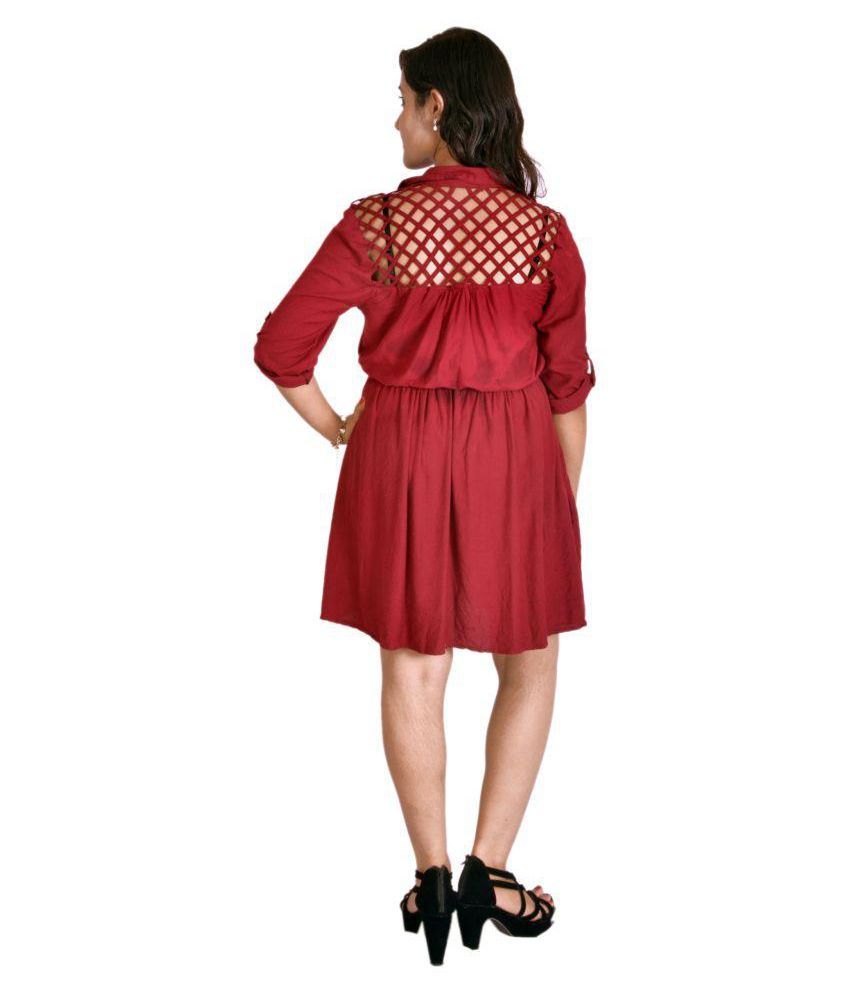 Shapeart Red Cotton Dresses Buy Shapeart Red Cotton Dresses Online at