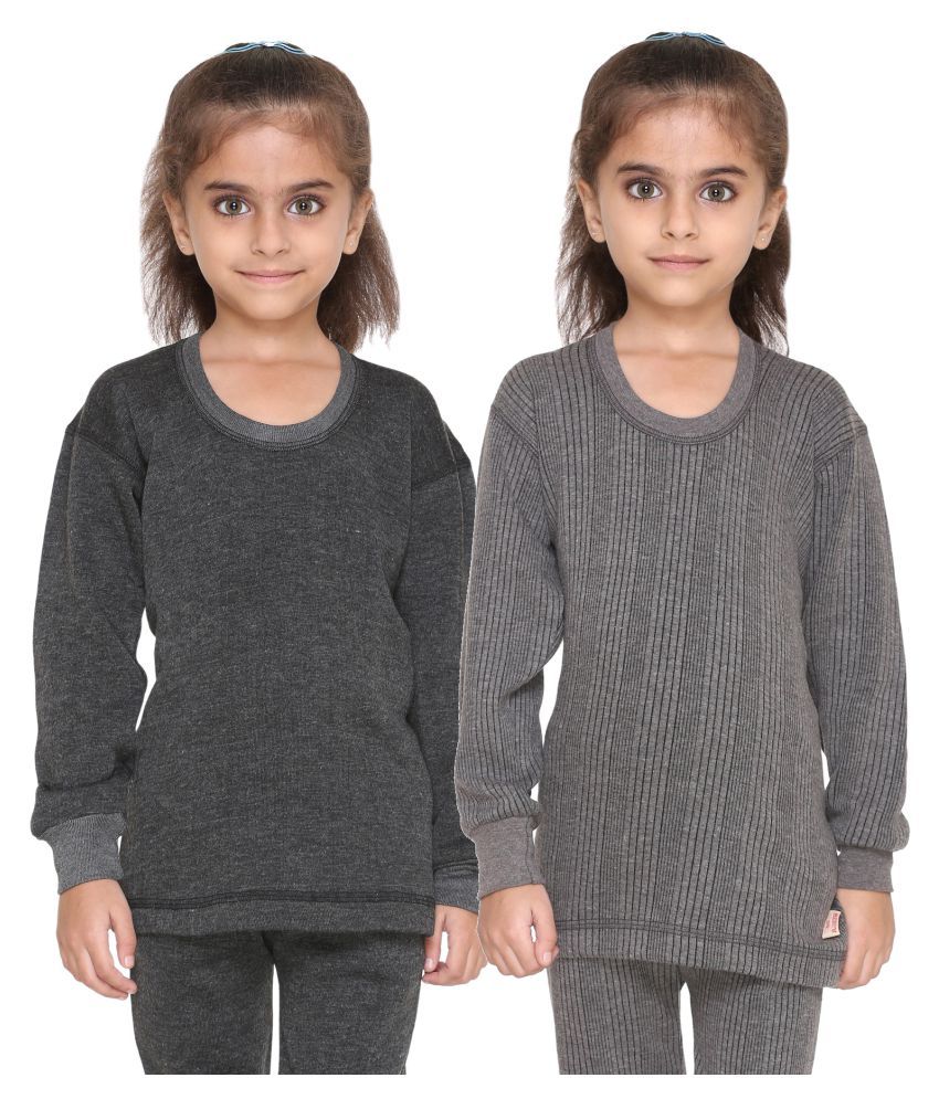     			Vimal Jonney Premium Blended Multicolor Thermal Top For Girls(Pack Of 2)