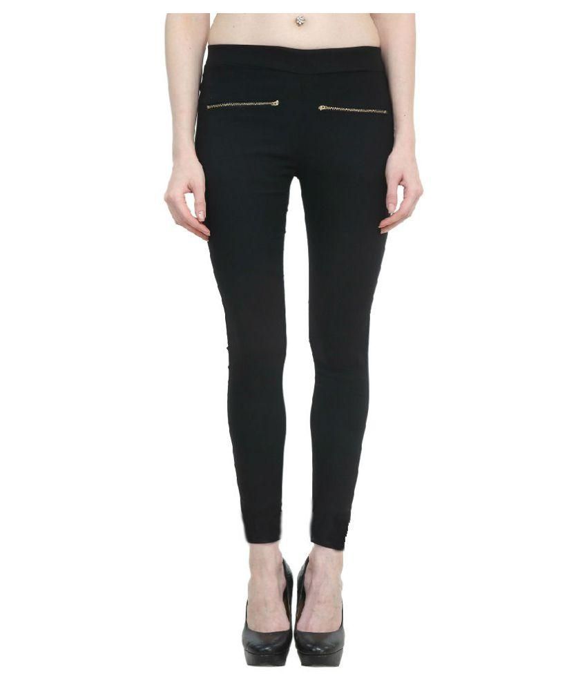 black skinny jeggings women's