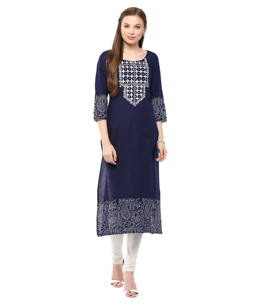 Aois Mustard Cotton Straight Kurti - Buy Aois Mustard Cotton Straight ...