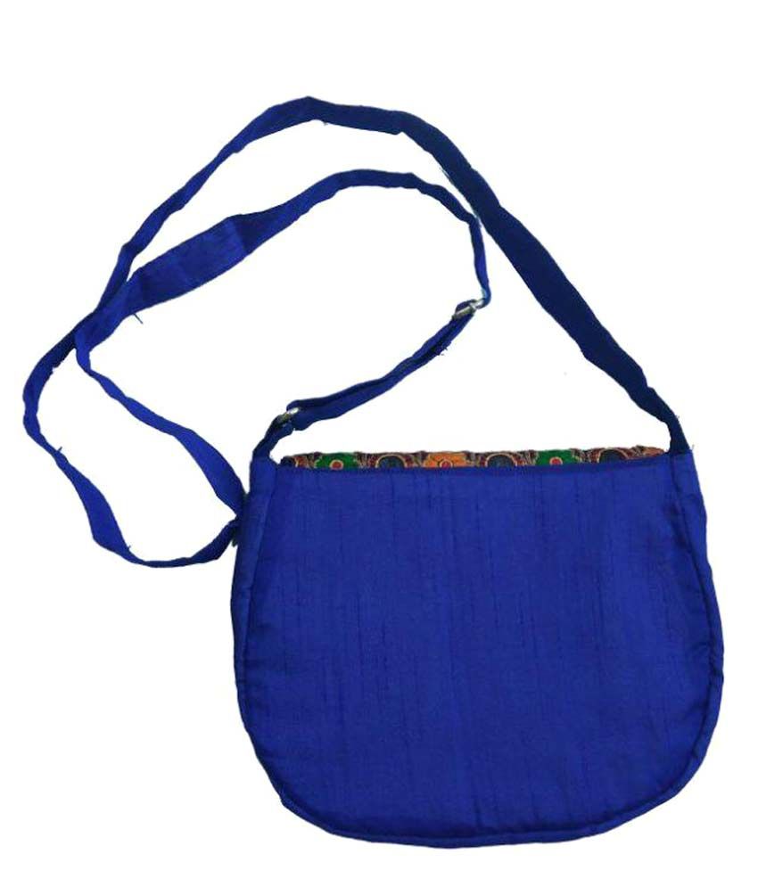 Shopmoves Blue Cotton Sling Bag Buy Shopmoves Blue Cotton Sling Bag